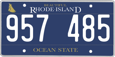 RI license plate 957485