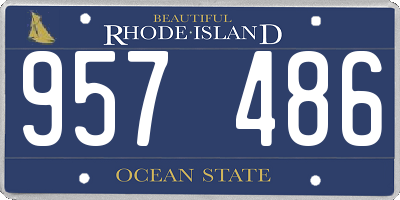 RI license plate 957486