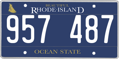 RI license plate 957487