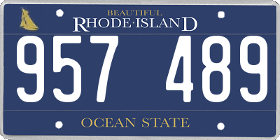 RI license plate 957489