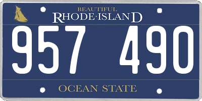 RI license plate 957490