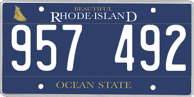 RI license plate 957492
