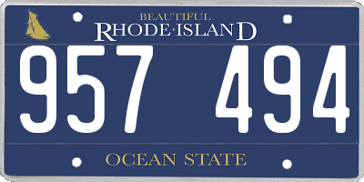 RI license plate 957494