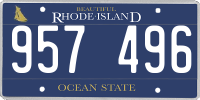 RI license plate 957496