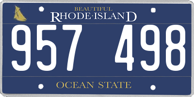 RI license plate 957498