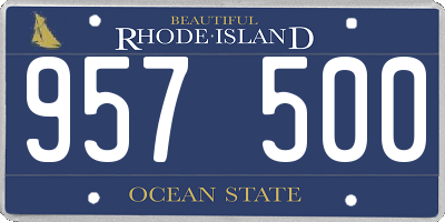 RI license plate 957500