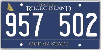 RI license plate 957502