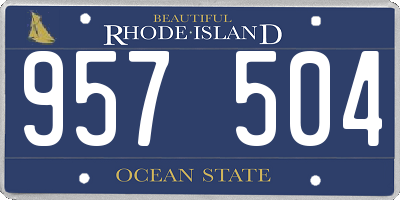 RI license plate 957504