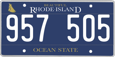 RI license plate 957505