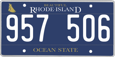 RI license plate 957506