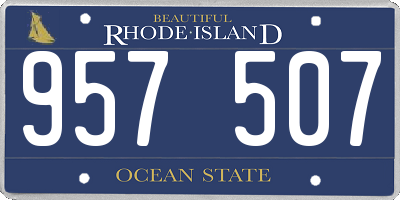 RI license plate 957507