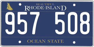 RI license plate 957508