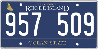 RI license plate 957509