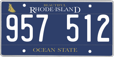 RI license plate 957512