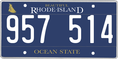 RI license plate 957514