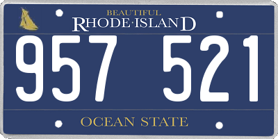 RI license plate 957521