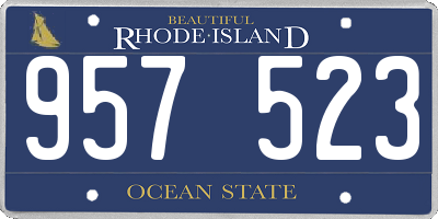 RI license plate 957523