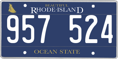 RI license plate 957524