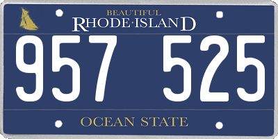 RI license plate 957525