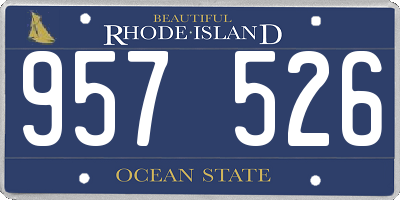 RI license plate 957526