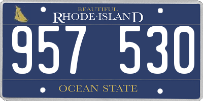 RI license plate 957530