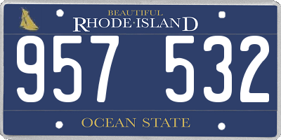 RI license plate 957532
