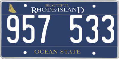 RI license plate 957533