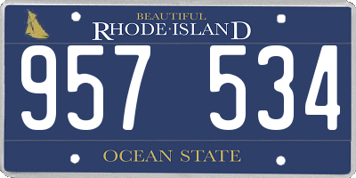 RI license plate 957534