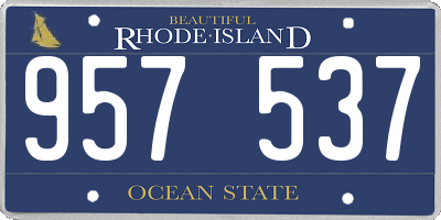 RI license plate 957537