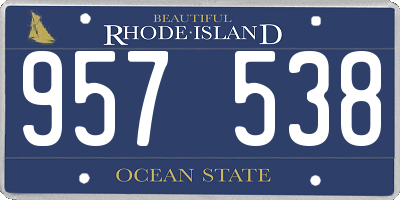RI license plate 957538