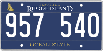 RI license plate 957540