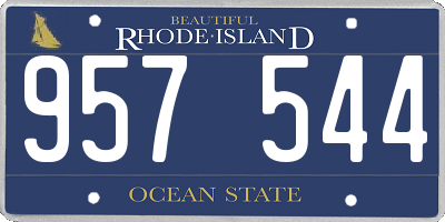 RI license plate 957544