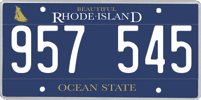 RI license plate 957545
