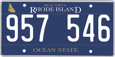 RI license plate 957546