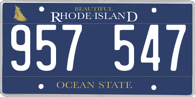 RI license plate 957547