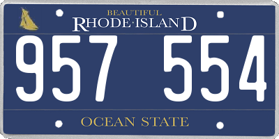 RI license plate 957554