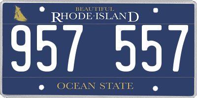 RI license plate 957557