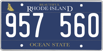 RI license plate 957560