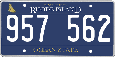 RI license plate 957562