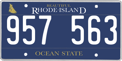 RI license plate 957563