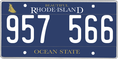 RI license plate 957566