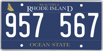 RI license plate 957567