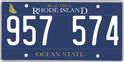 RI license plate 957574