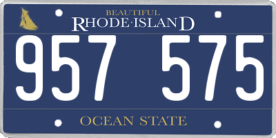 RI license plate 957575