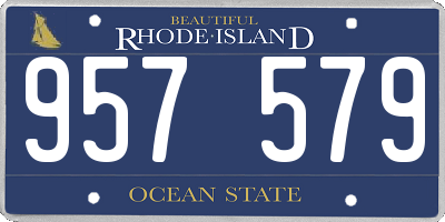 RI license plate 957579