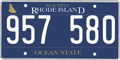 RI license plate 957580