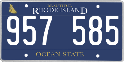 RI license plate 957585