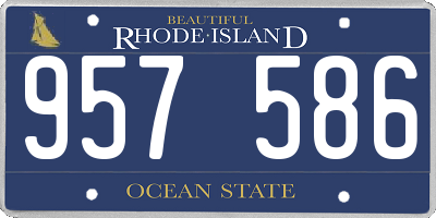 RI license plate 957586