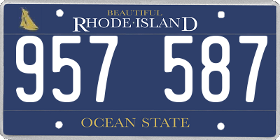 RI license plate 957587