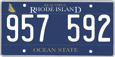 RI license plate 957592